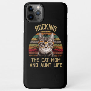 Cat Vintage Rocking The Cat Mom And Aunt Life iPhone 11Pro Max Case