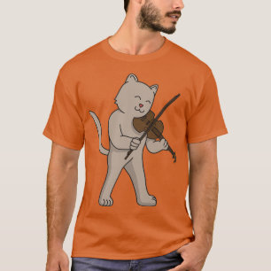 Cat violin gift violin playing instrument T-Shirt
