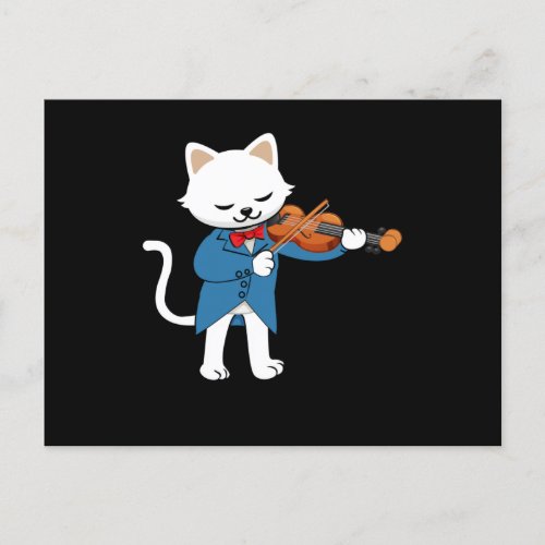 Cat Violin Postcard