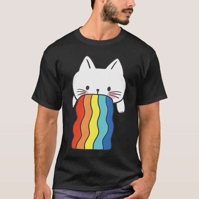 Cat Vomit Rainbow Cat Vomit colorful T-Shirt (Front)