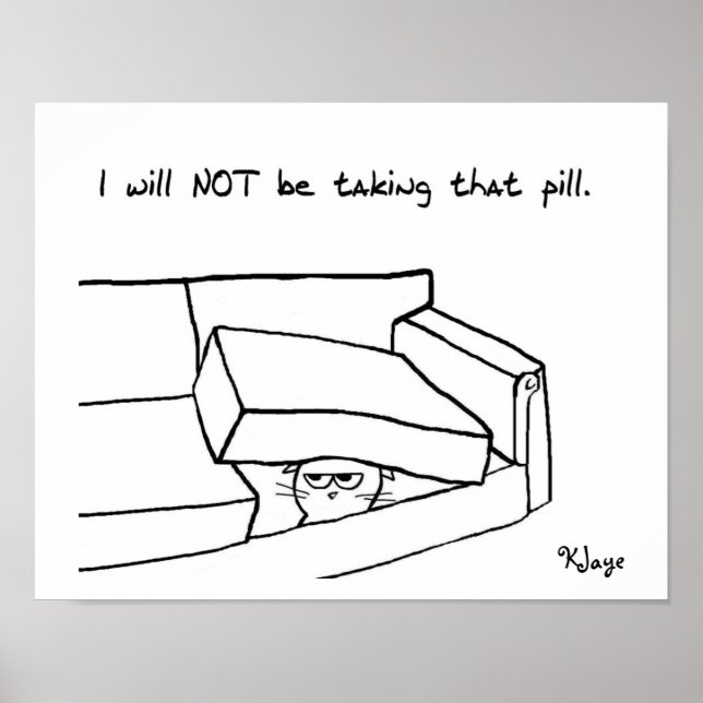 Cat vs Pill - Poster for Vet or Doctor's Office (Front)