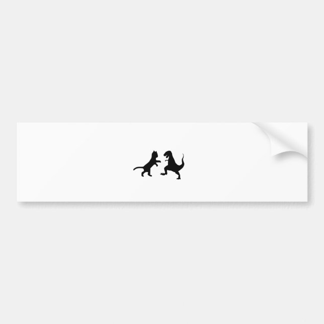 cat vs t-rex bumper sticker (Front)
