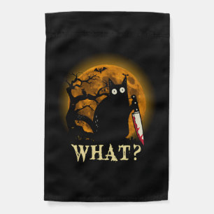 Cat W Murderous Cat With Knife Halloween Garden Flag