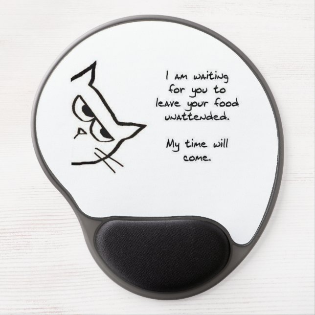 Cat Waits To Steal Your Food - Funny Cat Mousepad (Front)