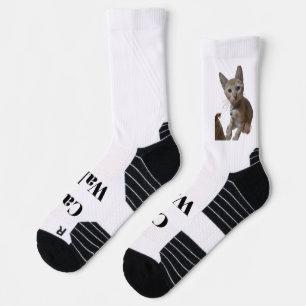 "Cat Walk", Create Your Own, Photo Customizable Socks