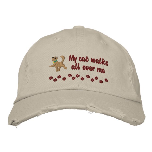 Cat Walk Embroidered Baseball Hat (Front)