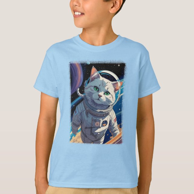 Cat walking in outer space! T-Shirt (Front)