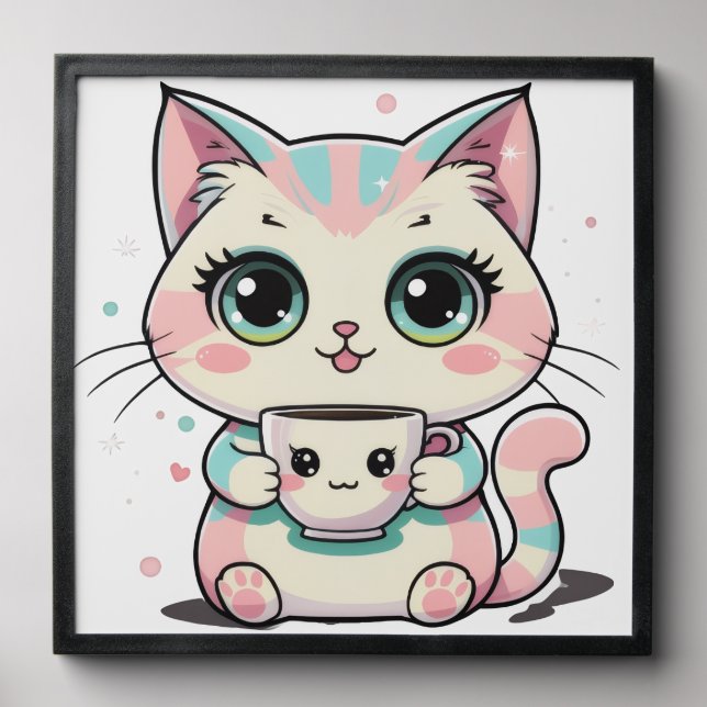 cat wall art peel and stick photo tile (Front Set)