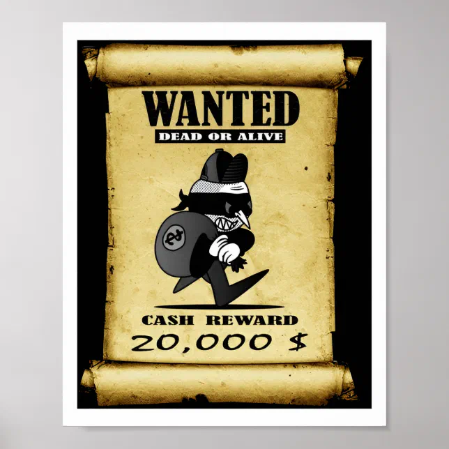 Cat Wanted Dead Or Alive Poster | Zazzle