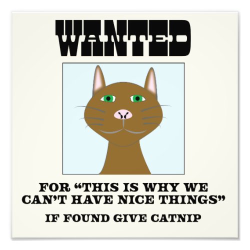 Cat Wanted Poster print
