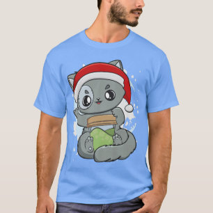 Cat Warabi Mochi Drink Anime Kawaii Neko Christmas T-Shirt