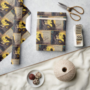 Cat Warning Owl Halloween Wrapping Paper