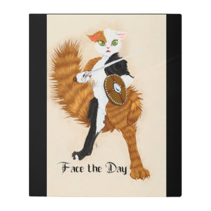 Cat Warrior Calico Grimalkin Metal Print