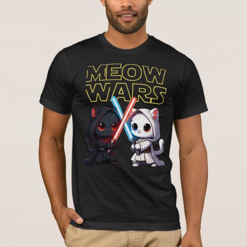 Cat Wars A Feline Galactic Duel T_Shirt
