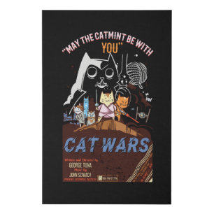 Cat Wars Faux Canvas Print