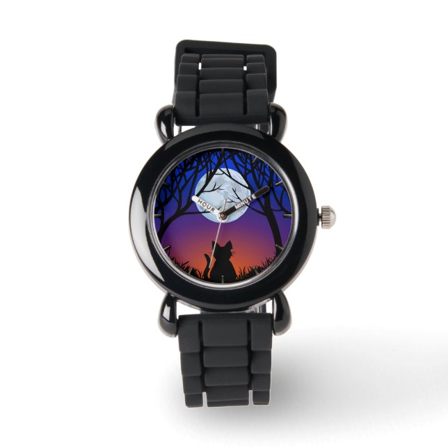 Cat Watch Fat Cat Wrist Watch Cat Lover Jewerly (Front)