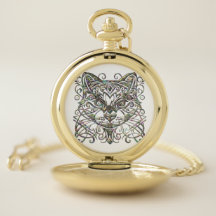 Cat Watch with Abalone Metallic 3d Jewelry Look