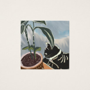 Cat Watching House Plants Card
