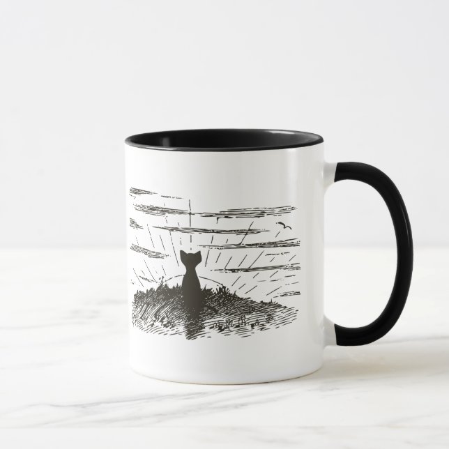 Cat Watching Sunrise Coffee Mug (Right)