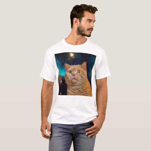 Cat watching the space T_Shirt