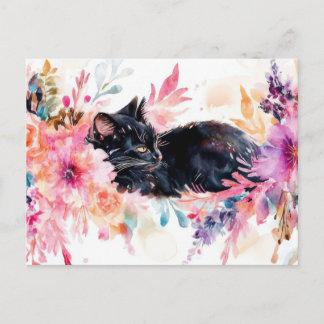 Cat Watercolor Postcard