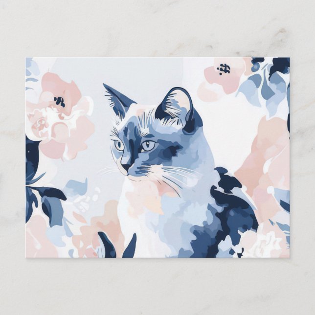 Cat Watercolor Postcard  (Front)