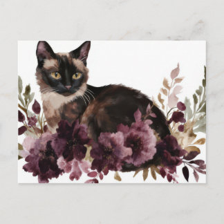 Cat Watercolor Postcard
