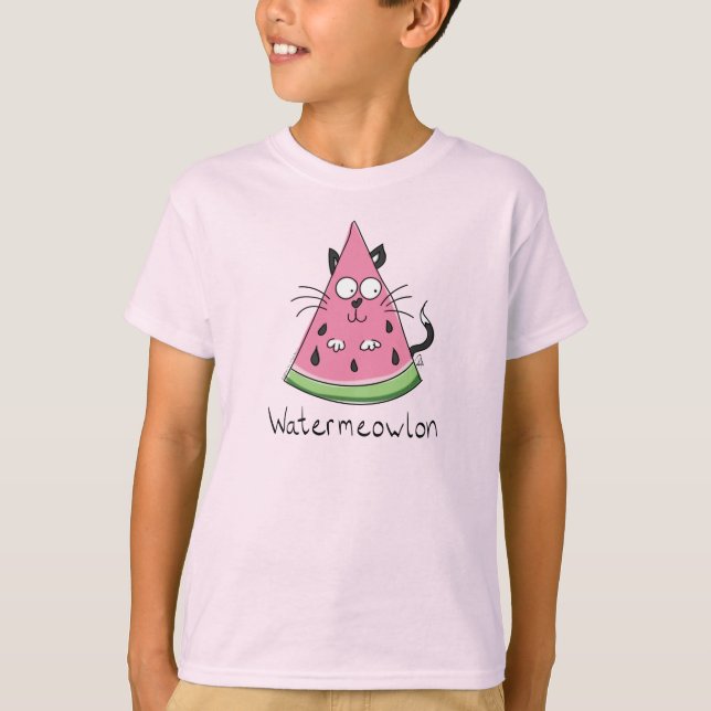 Cat Watermelon Cute Kid's T-Shirt (Front)