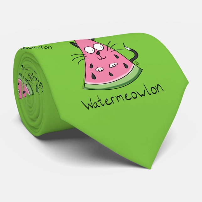 Cat Watermelon Kids Funny Cute Neck Tie (Rolled)