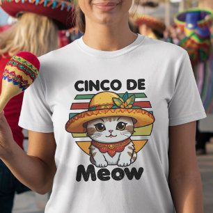 Cat Wearing a colorful sombrero T-Shirt