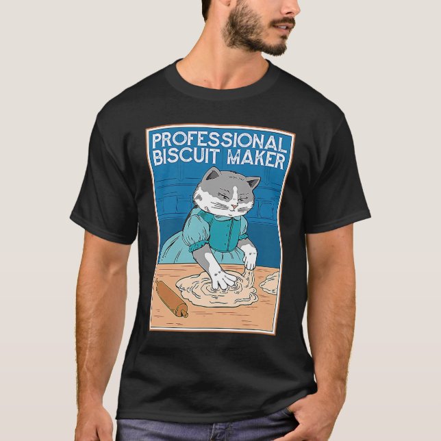 Cat Wearing a Dress Making Biscuits Kneading Biscu T-Shirt (Front)