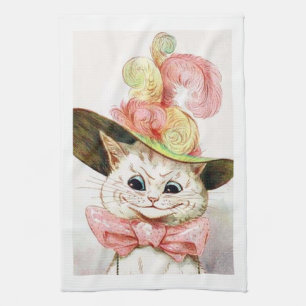 Cat wearing a hat, Louis Wain Kitchen Towel