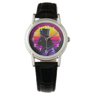 Cat Wearing a Tuxedo and a Hat Artwork Watch