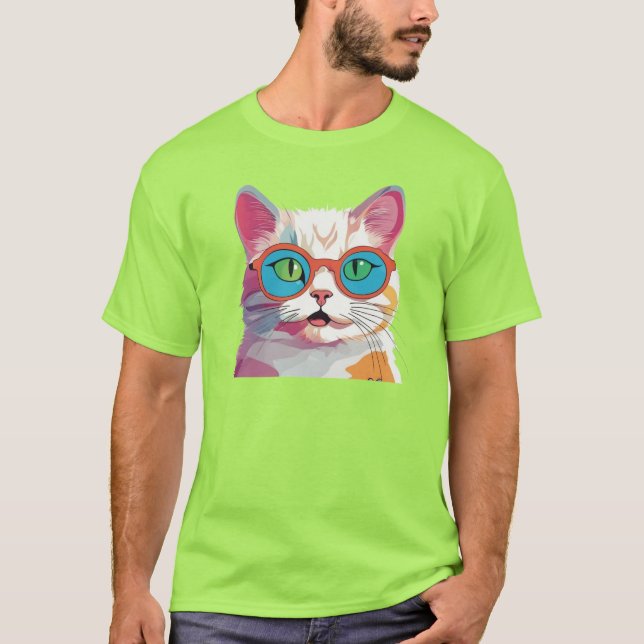 Cat Wearing Glasses Clipart-78199 T-Shirt (Front)
