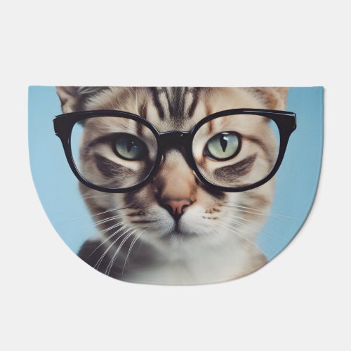 Cat Wearing Glasses Doormat
