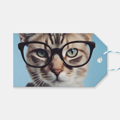 Cat Wearing Glasses Gift Tags
