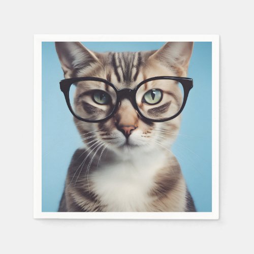 Cat Wearing Glasses Napkins