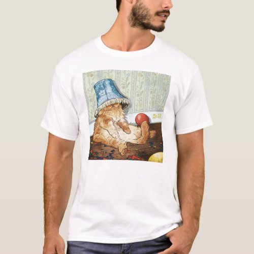Cat Wearing Lamp Hat 2023 Trending Viral Things T_Shirt