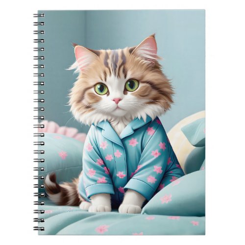 Cat Wearing Pajamas Notebook