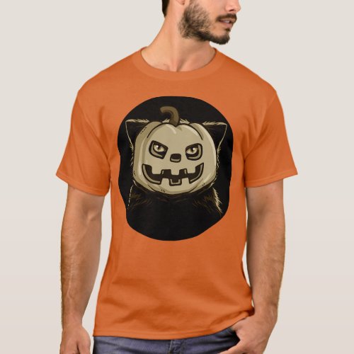 cat wearing pumpkin mask T_Shirt