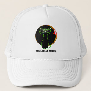 Cat Wearing Solar Eclipse Glasses Total Solar Ecli Trucker Hat