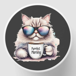 cat wearing sunglasses and holding a coffee mug mini candle favors