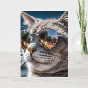 CAT WEARING SUNGLASSES BIRTHDAY CARDS CARD