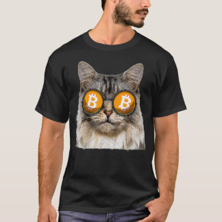 Cat Wearing Sunglasses Bitcoin BTC Funny Cryptocur T-Shirt
