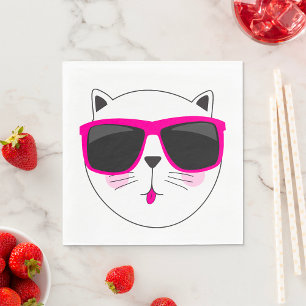 Cat Wearing Sunglasses Paper Napkins