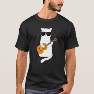Cat wearing sunglasses playing Guitar Guitarist T-Shirt