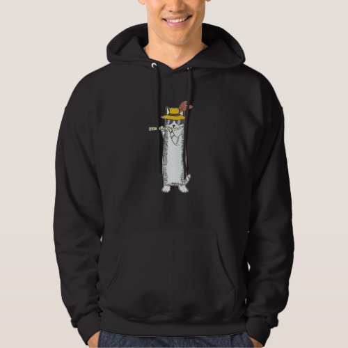 Cat Wearing Sunglasses Playing The Flute Loving Fl Hoodie
