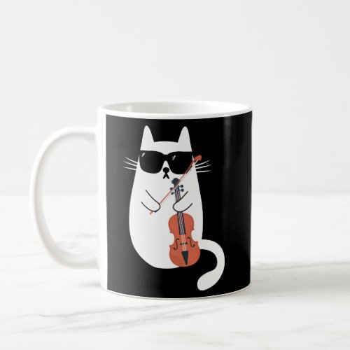 Cat Wearing Sunglasses Playing Violin Viola Musici Coffee Mug