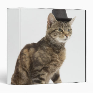 Cat wearing top hat 3 ring binder