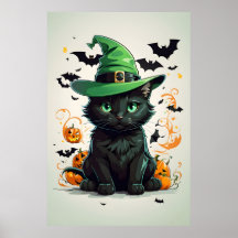 Cat Wears Halloween Hats